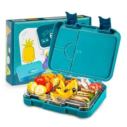 schmatzfatz Junior Brotdose für Kinder, Auslaufsichere BPA-freie Bento Box mit Fächern