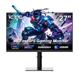 KTC 27" 4K UHD Gaming Monitor, 160Hz, 1ms, HDR400, sRGB 132%, Adaptive Sync, DP 1.4, HDMI 2.1, VESA 100×100mm, für Gaming, Design & Büro
