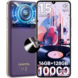 OUKITEL C60 Smartphone - 10000mAh, 6.88 Zoll, 90Hz, 16GB+128GB, 13MP Kamera, Dual SIM, Violett