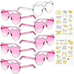 Herz Sonnenbrille Set für Junggesellinnenabschied – 8 Bride to Be Brillen und 2 Team Bride Aufkleber