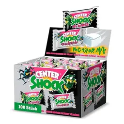 Center Shock Monster Mix - 100 Kaugummis, extra-sauer, Cola- & Blutorange-Geschmack, ideal für Geburtstag und Weihnachten