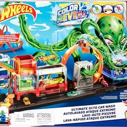 Hot Wheels City Color Reveal Auto-Waschanlage mit Farbwechsel-Fahrzeug – Spielzeug für Kinder ab 4 Jahren