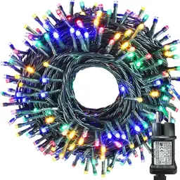iShabao 20m Weihnachtsbaum Lichterkette mit 200 bunten LEDs, wasserdicht, für Garten und Weihnachtsdeko, inkl. Timer