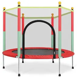 Gziztx Trampolin für Kinder, Ø140cm, mit Sicherheitsnetz, geeignet für Indoor und Outdoor