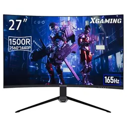 XGaming 27 Zoll Curved Monitor, 165Hz WQHD, 1ms Reaktionszeit, AMD FreeSync, HDR, VESA-Montage