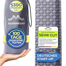 Alpenwert Isomatte für Outdoor, ultraleicht und kompakt – perfekt für Camping, Wandern und Backpacking