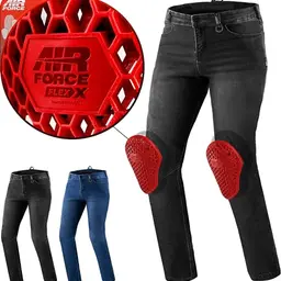 SHIMA RIDER Motorrad Jeans für Herren mit Knieprotektoren - Kurzgrößen - Schwarz, 32/32