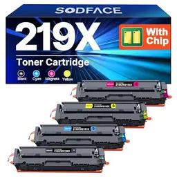 HP 219X/219A Toner 4er-Pack für Color LaserJet Pro MFP 3302FDWG/SDWG/FDNG (Schwarz, Cyan, Gelb, Magenta) mit Chip