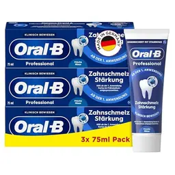 Oral-B Professional Zahnpasta zur Stärkung des Zahnschmelzes - 3x75ml, frischer Minzgeschmack