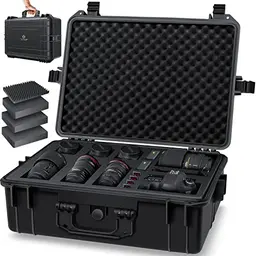 KESSER® Kamerakoffer 35L - Wasserdicht, Outdoor, Staubdicht, Fotokoffer mit Einlage für Kamera und Zubehör (56x42x21cm)