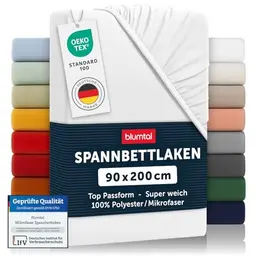 Blumtal® Spannbettlaken - Microfaser - 90x200cm - Weiß