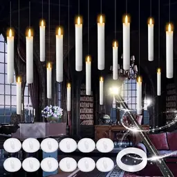 mizikuu 12 Stück Schwebende LED Kerzen mit Fernbedienung für Halloween & Weihnachten