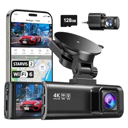 REDTIGER Dashcam 4K/2,5K mit 3,18" Bildschirm, 128 GB Karte, WiFi, GPS, 170° Weitwinkel