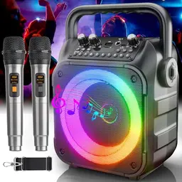 Singingmate Karaoke Maschine mit 2 Mikrofonen - Tragbare Bluetooth Karaoke Box für Erwachsene und Kinder