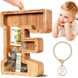 Personalisiertes Holz-Sparschwein für Kinder, unzerbrechlich, ideal als Geschenk und Dekoration