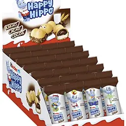 Happy Hippo Kakao - Knusprige Waffeln mit Milch- und Kakaocreme - 1 Packung mit 28 Riegeln à 20,7g