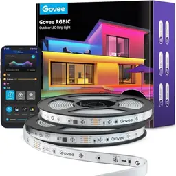 Govee 20m Outdoor LED Strip - IP65 Wasserdicht, Alexa-Kompatibel, RGBIC mit Musik-Sync für Balkon und Garten