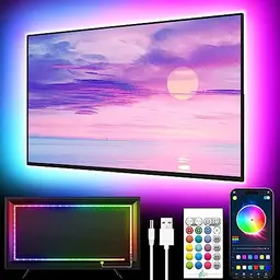 GIPOYENT LED TV-Hintergrundbeleuchtung, 5M Musik Sync RGB-Lichtstreifen für 45-75 Zoll Fernseher