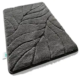 Flauschiger Badteppich - Schnelltrocknend & Rutschhemmend - Badematte Maris (Dunkelgrau, 40 x 60 cm)