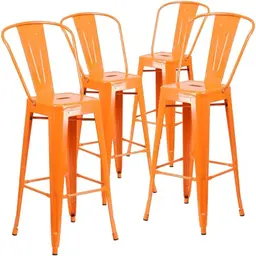 Flash Furniture Lily Barhocker, 76,2 cm hoch, Orange, 4 Stück