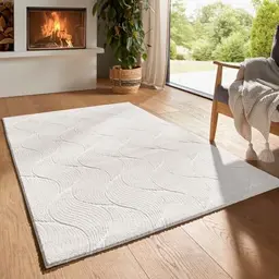 Taracarpet Boho Skandi Kurzflor Teppich, waschbar und pflegeleicht, Creme Düne 060x120 cm
