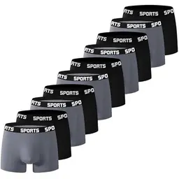 10 Herren Boxershorts, weich, atmungsaktiv, feuchtigkeitsableitend, schwarz/grau, Größe L