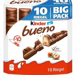 Kinder Bueno Big Pack – 10 Schokoriegel mit Waffel und Milch-Haselnuss-Creme