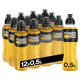 Powerade Golden Mango - Kalorienarmes Sportgetränk mit Elektrolyten, 500 ml (12er Pack)