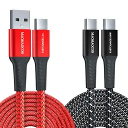 2x 2m 100W USB C & USB A Schnellladekabel für iPhone, Samsung Galaxy, iPad Pro & MacBook