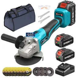 Avhrit Akku Winkelschleifer 125 mm, 21V mit 2 Akkus & Ladegerät, 9000RPM, inkl. 8 Trennscheiben