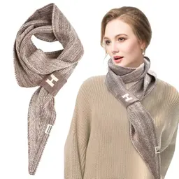 NAROSEBE Damen Gestrickter Winter Schal Khaki - Warmer, Flauschiger Strickschal für Frauen