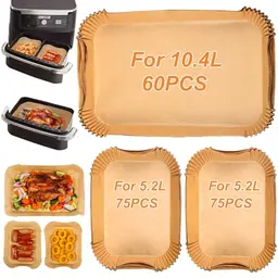 BYKITCHEN 210pcs Backpapier für Ninja Heißluftfritteuse und Cecotec Dual 9000