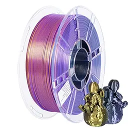 TRONXY 3D-Drucker Filament, dreifarbiges PLA in Violett, Gold und Schwarz, 1,75 mm, 1 kg