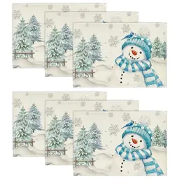 Artoid Mode Schneemann Platzsets 6er Set, 30x45cm, Weihnachts Tischset für Küche und Party