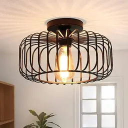 FRIDEKO HOME Deckenlampe Schwarz, Modern, E27, Runde Hängelampe für Küche, Flur, Wohnzimmer, Schlafzimmer, Esszimmer