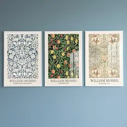 William Morris Poster Set – Vintage Wandbilder für Wohnzimmer, Schlafzimmer oder Badezimmer | DIN A3 (30x42 cm)