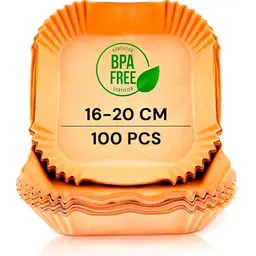 edihome Backpapier für Heißluftfritteuse, 100 Stück, 16-20 cm, Einweg-Zubehör
