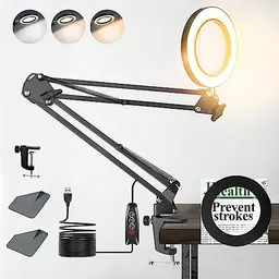 ZABOUL Lupe mit Licht, 10-fach Lupenleuchte mit Klemme, verstellbare Lupenlampe für Hobbyarbeiten