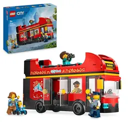 LEGO City Roter Doppelstock-Sightseeing-Bus Spielzeug, Kreatives Set mit 5 Minifiguren, Flitzer für Kinder ab 7 Jahre, Geschenkidee 60407