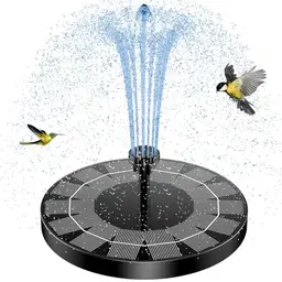 AISITIN Solarbrunnen für Außen mit 6 Fontänenstilen, 2,5W Wasserpumpe für Teich, Vogelbad und Gartenteich