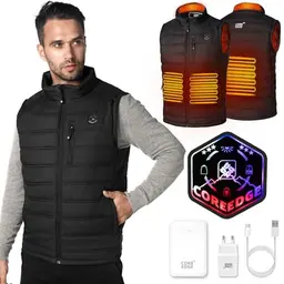 COREEDGE Beheizbare Weste Herren mit 10000mAh Powerbank und 3 Temperaturstufen