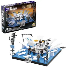 MEGA The Beatles Sammelset mit 671 Teilen und 4 Actionfiguren der Band, mit LED-Leuchten, zum Zusammenbauen und Präsentieren