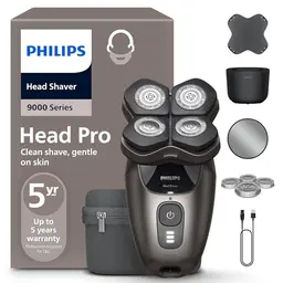 PHILIPS Head Shaver Pro Series 9000 – Elektrischer Kopfhaar-Rasierer mit 360°-Scherkopf und ComfortCut-Klingen