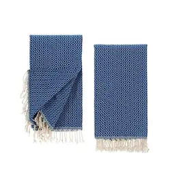 Tuiste Saunatuch Blau 2er Pack, Saunahandtuch für Damen und Herren, Strandtuch 100% Baumwolle, XXL Badehandtuch