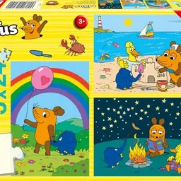 Schmidt Spiele Die Maus Gute Freunde Kinderpuzzle, 3x24 Teile, Blau