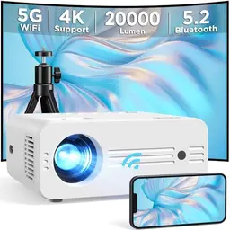 AKIYO Mini Beamer - 4K Unterstützung, 1080P, WiFi & Bluetooth, 300" für Handy, iOS/Android/TV Stick/PC/PS5