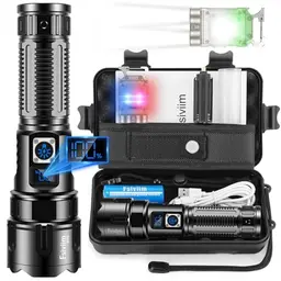 Fsiviim Aufladbare LED Taschenlampe, 500000 Lumen, Taktische & Zoom Einstellbare Outdoor Taschenlampe