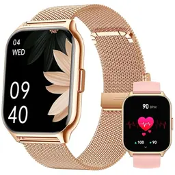 ZOSKVEE Smartwatch für Damen und Herren mit 2 Zoll Touch-Display, Fitness-Tracker, Blutdruckmessung und Schrittzähler