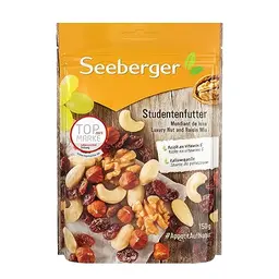 Seeberger Studentenfutter 12er Pack – Nuss-Frucht-Mischung mit Haselnüssen, Mandeln, Walnüssen, Cashewkernen & Rosinen, vegan
