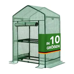 CASA PURA Gewächshaus 49x69x93 cm UV-beständig mit Metallablagegitter, langlebig & witterungsbeständig (Bloom 2 Etagen)